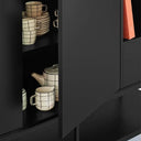 Aparador PLATT de 166 cm con 2 puertas y 1 cajón, en negro – Teulat