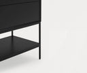 Aparador PLATT de 220 cm con 2 puertas y 4 cajones, en negro – Teulat