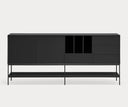 Aparador PLATT de 220 cm con 2 puertas y 4 cajones, en negro – Teulat