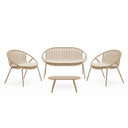 Conjunto de jardín IBIZA con sofá, 2 sillones y mesa de centro
