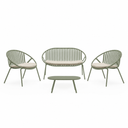 Conjunto de jardín IBIZA con sofá, 2 sillones y mesa de centro