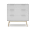 Cómoda CAMPUS de 80 cm con 3 cajones, en blanco, vista frontal