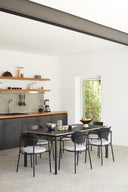 Mesa de comedor NICOLA de 140 o 180 cm para 4 a 8 personas, en negro – Teulat