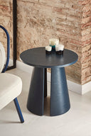 Mesa auxiliar redonda CEP de 50 cm, en azul – Teulat