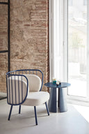 Mesa auxiliar redonda CEP de 50 cm, en azul – Teulat