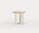 Mesa auxiliar NORI de 60 × 55 cm, en crema – Teulat