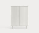 Mueble auxiliar alto SIERRA de 97 cm con 2 puertas y 2 cajones, en blanco, visto de frente – Teulat