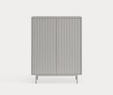 Mueble auxiliar alto SIERRA de 97 cm con 2 puertas y 2 cajones, en gris, visto de frente – Teulat