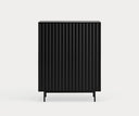 Mueble auxiliar alto SIERRA de 97 cm con 2 puertas y 2 cajones, en negro, visto de frente – Teulat