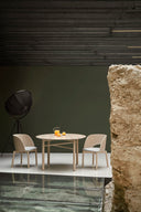 Mesa de comedor redonda JUNCO de 120 cm para 4 a 6 personas, en natural – Teulat