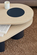 Mesa de centro NORI de 120 cm a dos alturas, en azul – Teulat