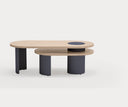 Mesa de centro NORI de 120 cm a dos alturas, en azul – Teulat