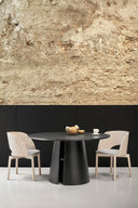 Mesa de comedor redonda CEP de 137 o 157 cm para 6 a 8 personas, en negro – Teulat