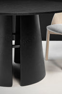 Mesa de comedor redonda CEP de 137 o 157 cm para 6 a 8 personas, en negro – Teulat