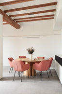 Mesa de comedor redonda CEP de 137 o 157 cm para 6 a 8 personas, en roble – Teulat