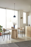 Mesa de comedor redonda CEP de 137 o 157 cm para 6 a 8 personas, en natural – Teulat