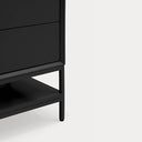 Mesita de noche PLATT de 55 cm con 2 cajones, en negro – Teulat