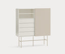 Mueble auxiliar alto NUBE de 120 cm con 1 puerta corredera y 4 cajones – Teulat