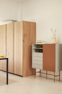 Mueble auxiliar alto NUBE de 120 cm con 1 puerta corredera y 4 cajones – Teulat