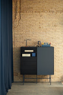 Mueble auxiliar alto NUBE de 120 cm con 1 puerta corredera y 4 cajones – Teulat