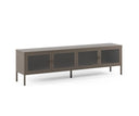 Mueble TV LUNA de 160 cm con 4 puertas de cristal en acabado moca