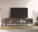 Mueble TV LUNA de 160 cm con 4 puertas de cristal en acabado moca