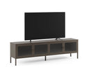Mueble TV LUNA de 160 cm con 4 puertas de cristal en acabado moca