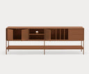 Mueble TV PLATT de 220 cm con 3 puertas y 2 cajones, en arcilla – Teulat