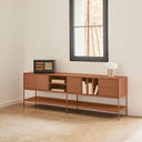 Mueble TV PLATT de 220 cm con 3 puertas y 2 cajones, en arcilla – Teulat