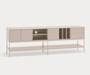 Mueble TV PLATT de 220 cm con 3 puertas y 2 cajones, en arena – Teulat