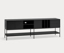 Mueble TV PLATT de 220 cm con 3 puertas y 2 cajones, en negro – Teulat