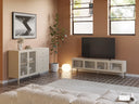 Mueble TV TANA de 160 cm con 4 puertas de rejilla en color arena