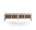 Mueble TV TANA de 160 cm con 4 puertas de rejilla en color arena
