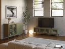 Mueble TV TANA de 160 cm con 4 puertas de rejilla en color verde