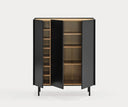 Mueble auxiliar alto ARISTA de 95 cm con 3 puertas, en negro – Teulat