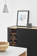 Mueble auxiliar alto ARISTA de 95 cm con 3 puertas, en negro – Teulat