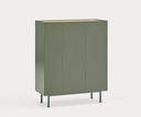 Mueble auxiliar alto ARISTA de 95 cm con 3 puertas, en verde – Teulat