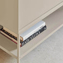 Mueble auxiliar alto PLATT de 120 cm con 1 puerta y 5 cajones, en arena – Teulat
