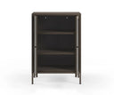 Mueble auxiliar LUNA de 70 cm con 2 puertas de cristal en acabado moca