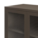 Mueble auxiliar LUNA de 70 cm con 2 puertas de cristal en acabado moca