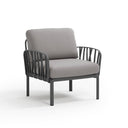 Sillón KOMODO, en antracita con cojines gris – Nardi