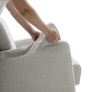 Detalle del sillón relax manual LEO: la funda se quita para lavar
