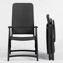 Sillón Darsena en antracita, abierto y plegado – Nardi