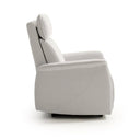 Sillón relax motorizado SIRO con posición cardio, en gris claro, vista lateral cerrado