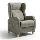Sillón relax manual ALIX con respaldo orejero, tapizado en beige, vista de frente