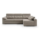 Sofá cama TIERRA con chaiselongue a la derecha, cerrado como sofá