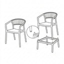 Taburete-silla CAPRI desmontable en polipropileno y cuerda
