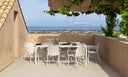 Sillones Tiberina en corda en una terraza con vistas al mar – Nardi