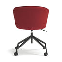 Silla de escritorio ADD con ruedas, sin reposabrazos, en caldera, vista trasera – Teulat