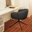 Silla ADD con reposabrazos y pie giratorio negro, en polipiel negro, en un escritorio – Teulat